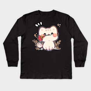 Rose Kitty Kids Long Sleeve T-Shirt